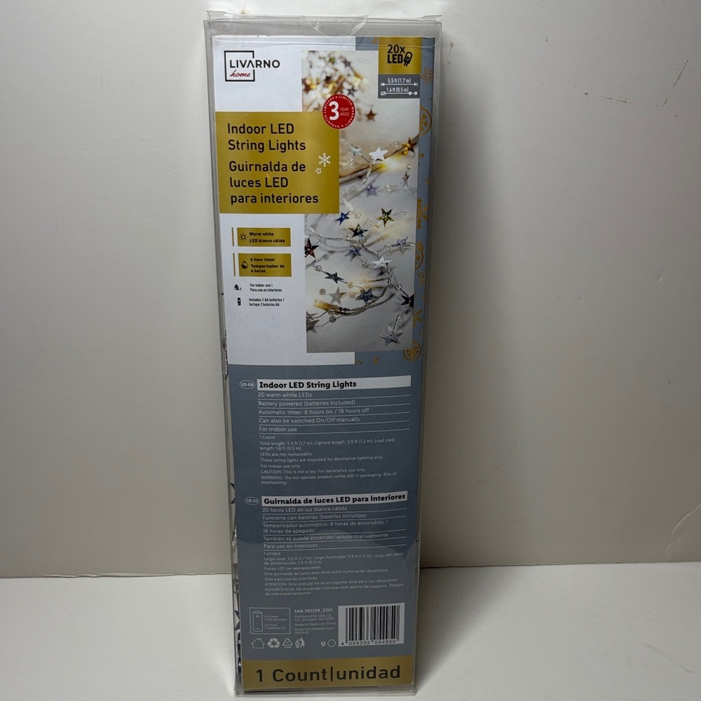 Silver Star LED String Lights - Picture 4 of 5